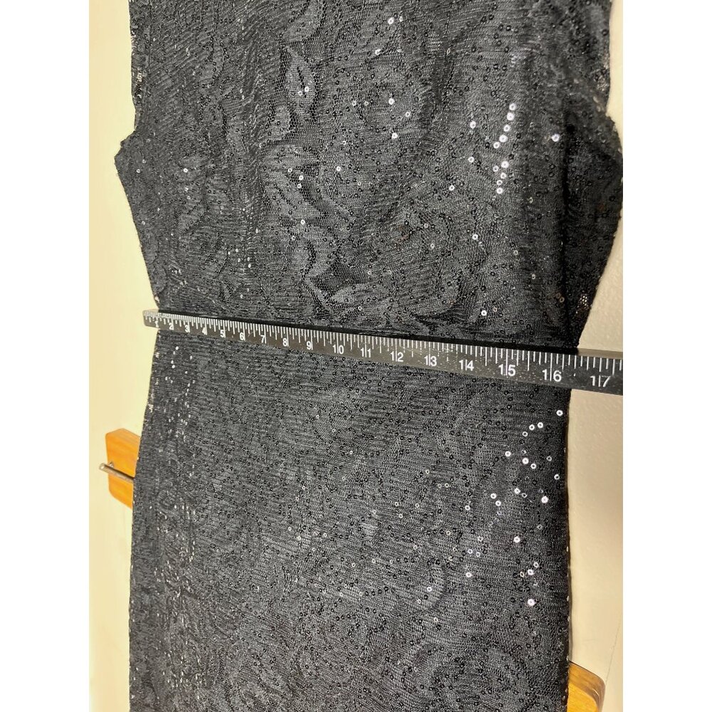 American Living Dress Black Sequin Lace Pencil Whimsygoth Cocktail Dark Womens 6 - Picture 5 of 11